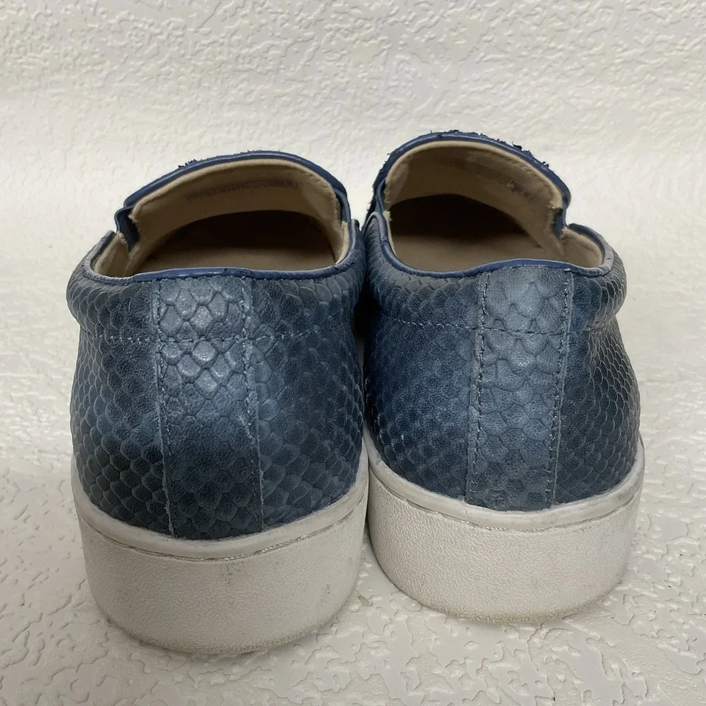 Vionic Midisnake Loafers Shoes‎ Women's Size 7 US/38 EU Blue Leather Orthotic